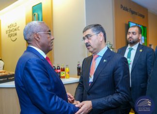 Deputy Prime Minister and Foreign Minister of Ethiopia, H.E. Demeke Mekonnen Meets H.E. Anwar ul Haq Kakar on the margins of the World Economic Forum in Davos, Switzerland.