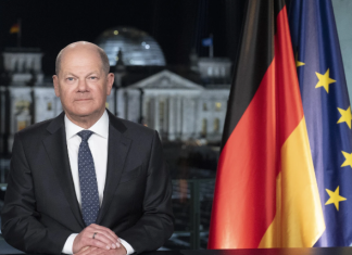 In a crisis-ridden world, Germany’s chancellor uses his New Year’s speech to convey confidence