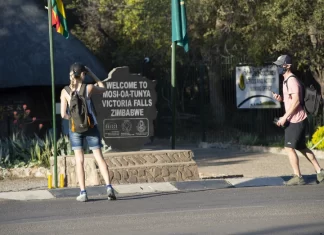 An Australian tourist has gone missing in Zimbabwe’s famous Victoria Falls park, officials say