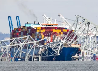 Six workers die when a Baltimore bridge collapses due to a ship collision