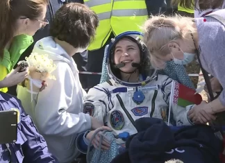 A Soyuz capsule carrying 3 crew from the International Space Station lands safely in Kazakhstan