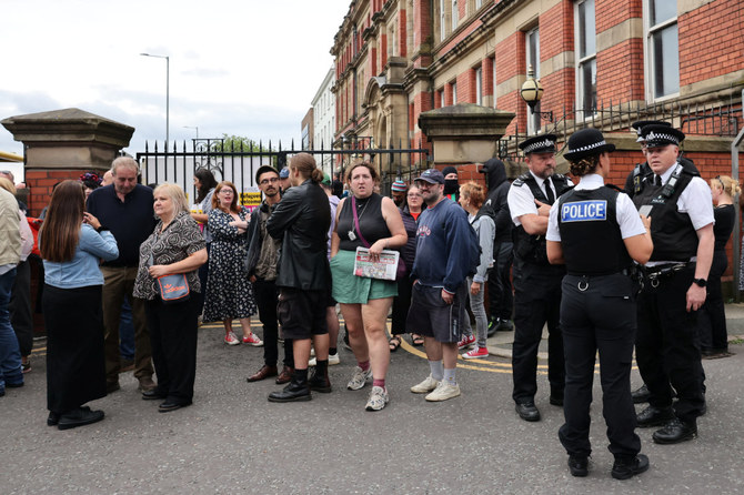 Protest outside a mosque in Liverpool
