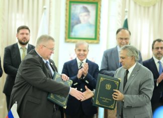 Russia’s Deputy Prime Minister Alexei Overchuk called on Prime Minister Muhammad Shehbaz Sharif
