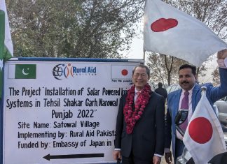 The Government of Japan funded solar powered irrigation project inaugurated in Narowal
