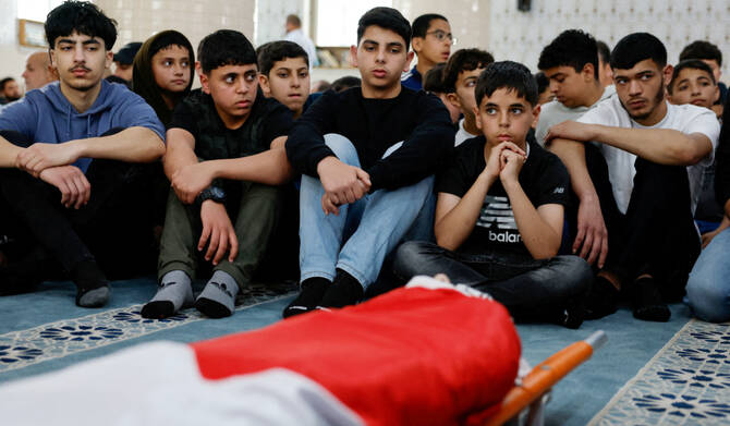 Funeral for killed Palestinian-American boy in Turmus Ayya village