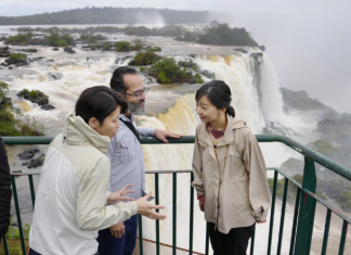 Princess Kako visits Iguacu Falls as visit to Brazil ends