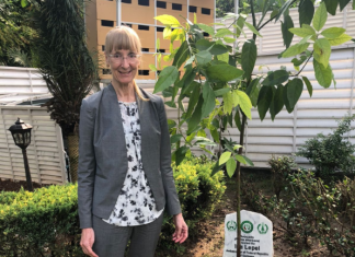 German Ambassador Ina Lepel and CM Gandapur Plant Tree at KPK House, Renew Support for Billion Tree Project