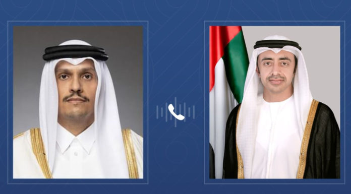 UAE and Qatar Foreign Ministers Discuss Regional Stability and Expanding Bilateral Cooperation