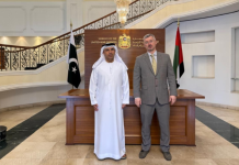 Ambassador Albert P. Khorev Meets with UAE Ambassador Salem Mohammed Al Zaabi to Discuss Regional Stability and Pakistan’s Mediation Role