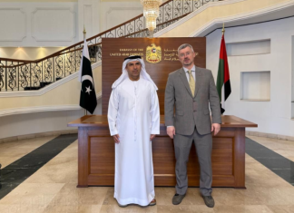 Ambassador Albert P. Khorev Meets with UAE Ambassador Salem Mohammed Al Zaabi to Discuss Regional Stability and Pakistan’s Mediation Role