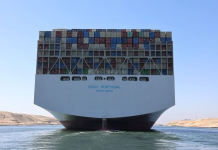OOCL Portugal Makes first Suez Canal transit as Container Traffic Rebounds